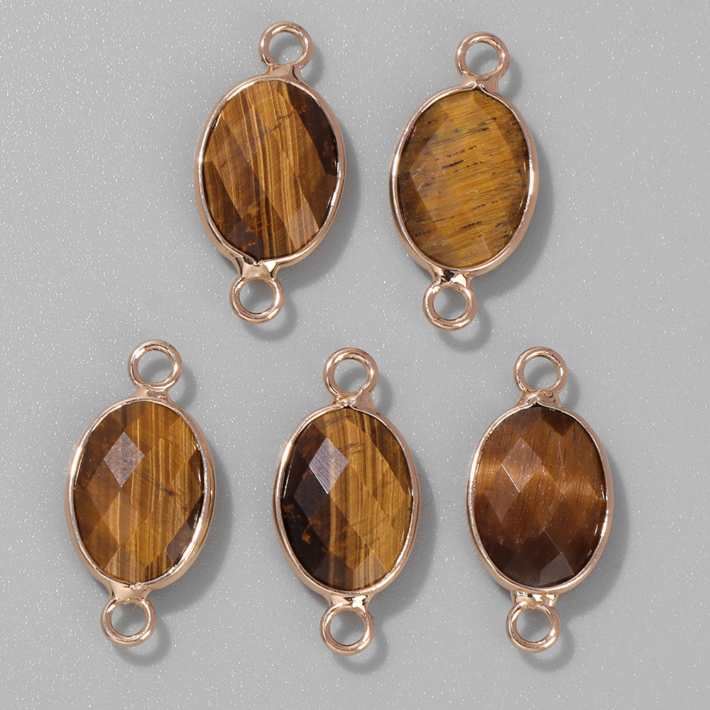 Vintage Fashion Tumblr - 3Pcs Faceted Natural Stone Pendants Tiger