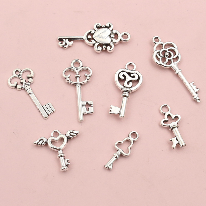 Vintage Fashion Tumblr - 50pcs Vintage Small Key Charms Antique