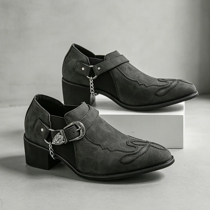 Vintage Fashion Boots - Men's Vintage Cowboy Boots Leather High
