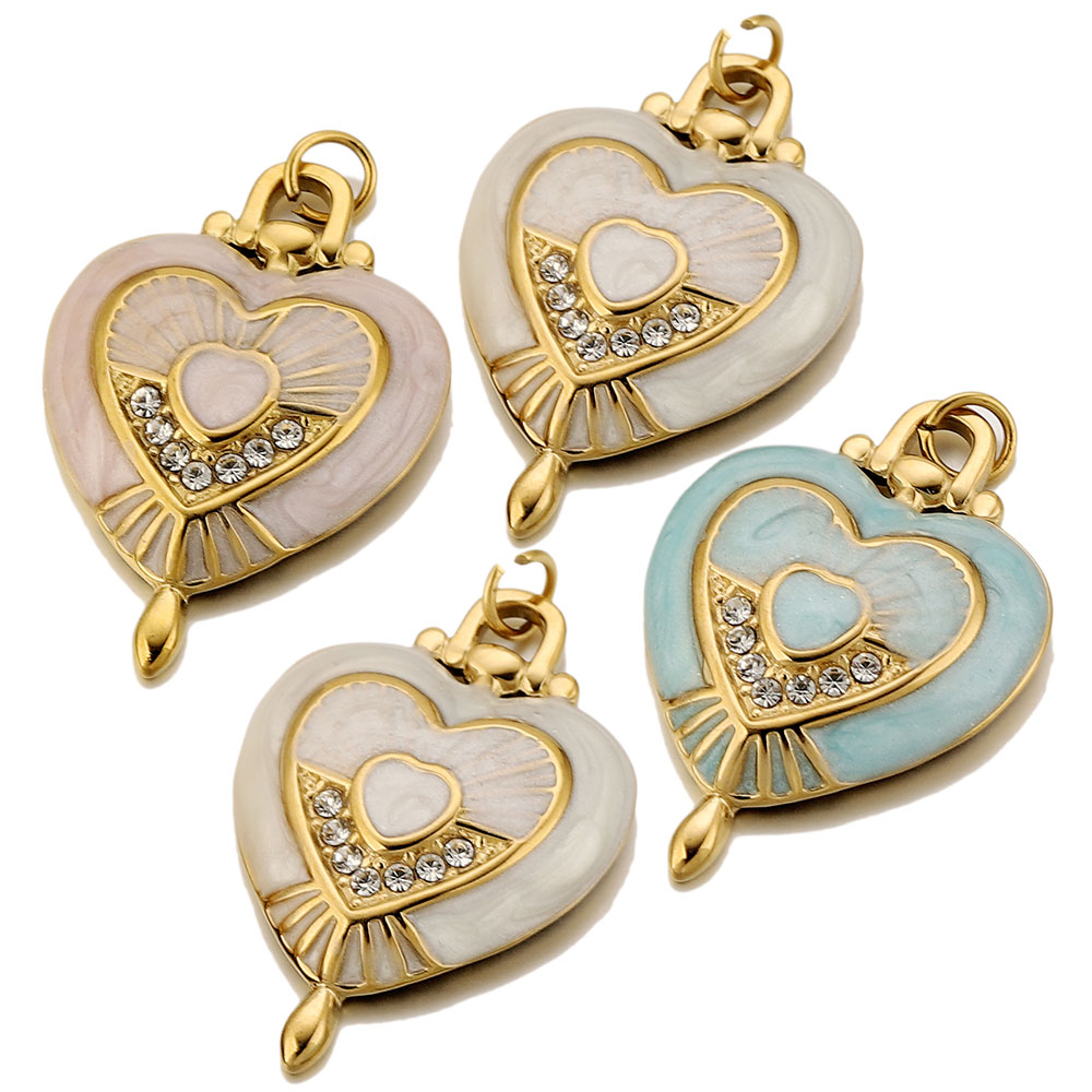 Vintage Fashion Tumblr - 3pcs Stainless Steel Vintage Enamel Heart