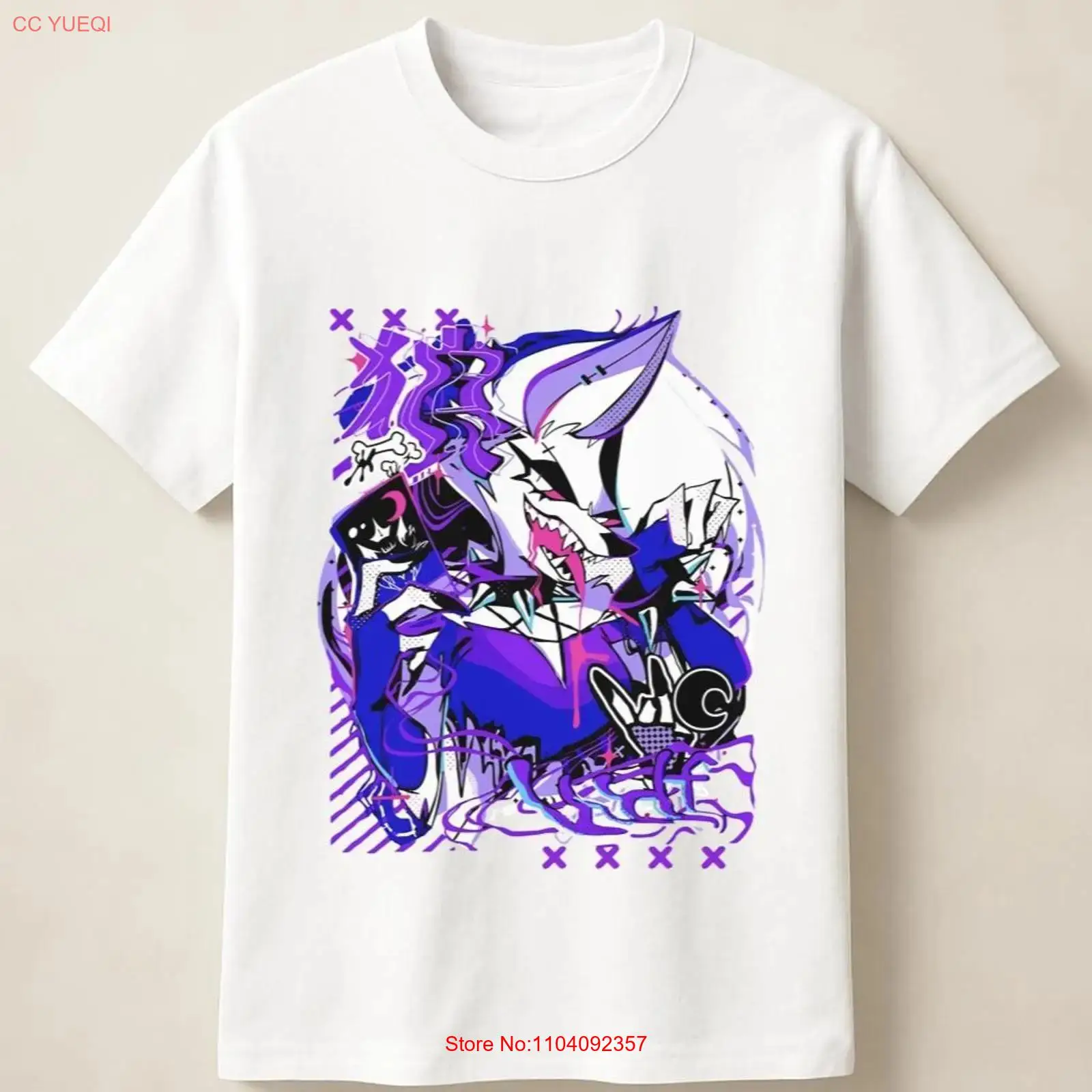 Purple Anime Wolf in Graffiti  - Vintage Fashion Art 评论和价格