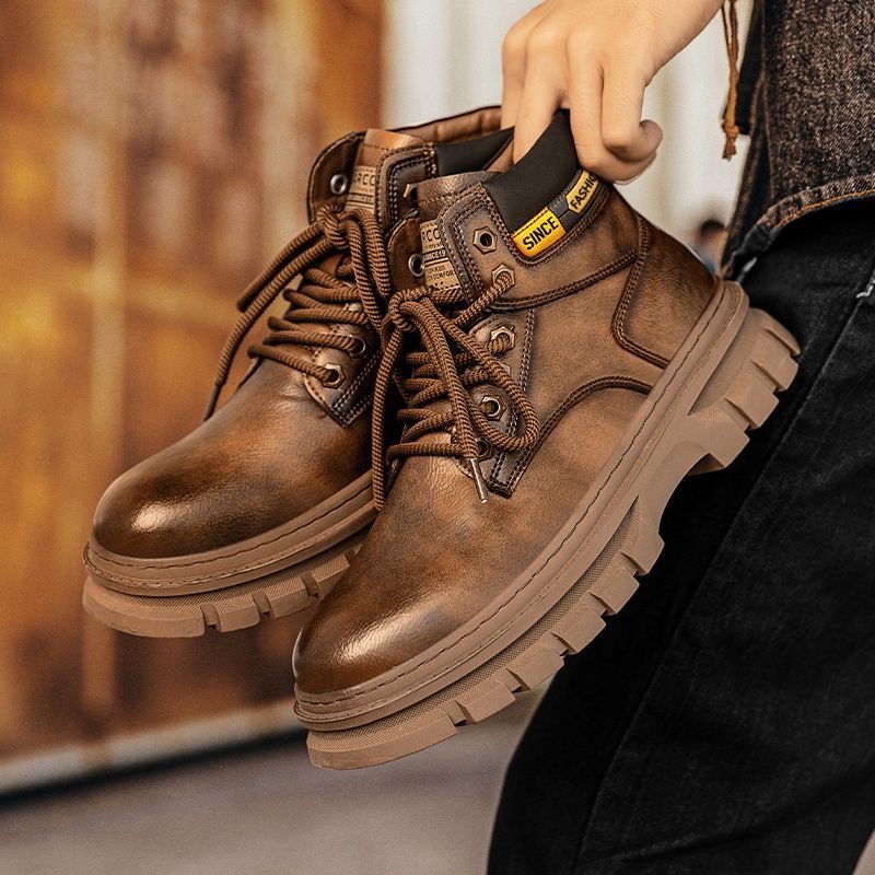 Vintage Men Platform Ankle Boo - Vintage Fashion Boots 评论和价格