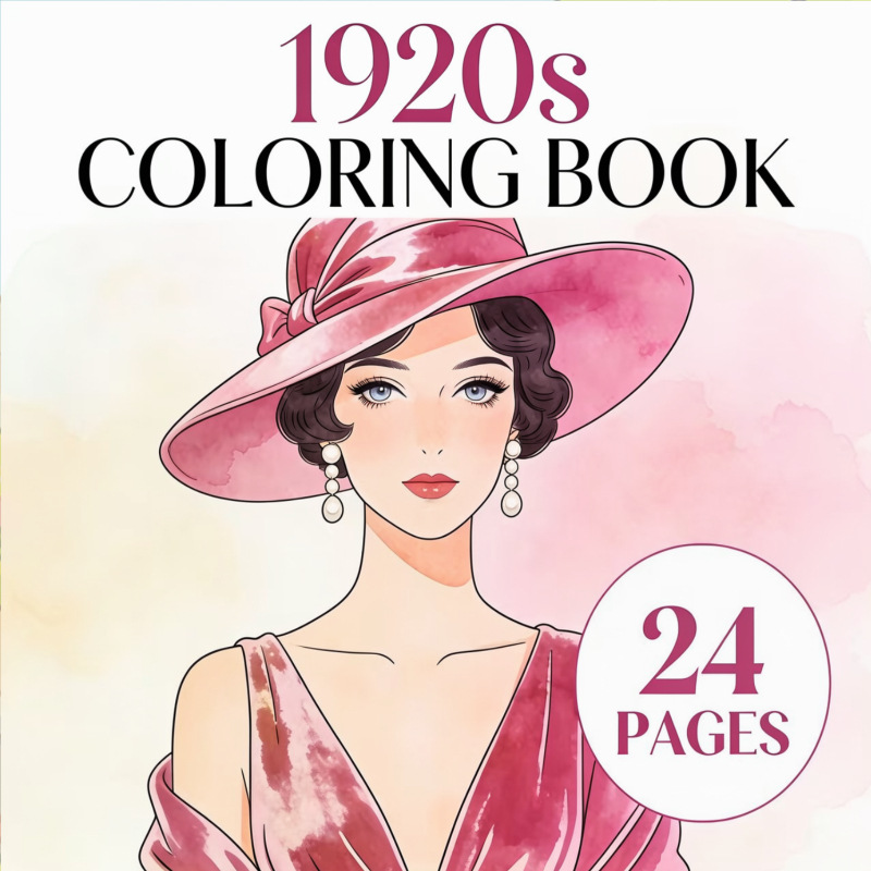 1920s Coloring Book 24 Pages V - Vintage Fashion Coloring Pages 评论和价格