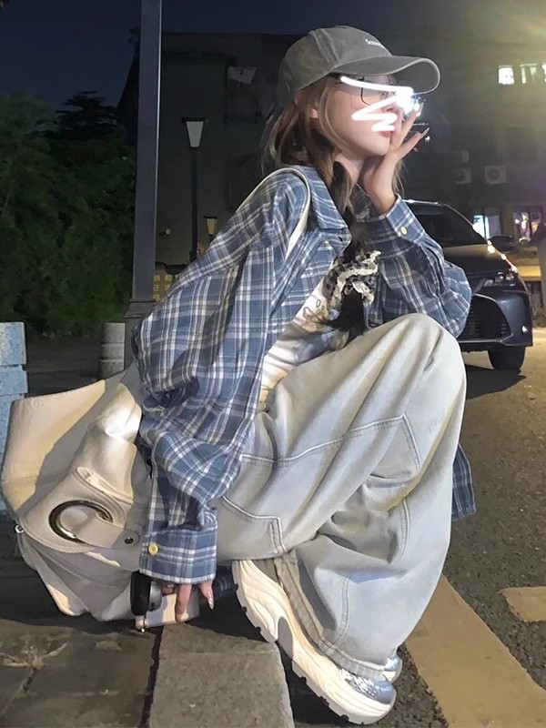 Retro Hong Kong Style Plaid Sh - Vintage Fashion Hong Kong 评论和价格