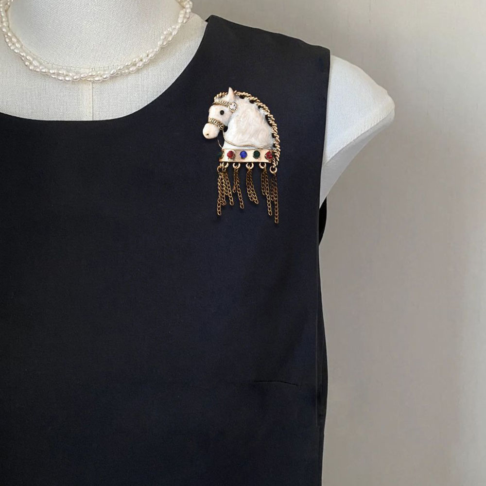 1pc Fashion Vintage Enamel Hor - Vintage Fashion Ads 评论和价格