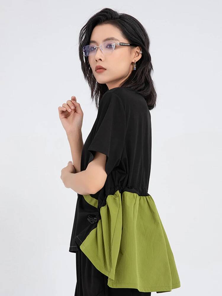 Green Color-block Women Back L - Vintage Fashion Build 评论和价格