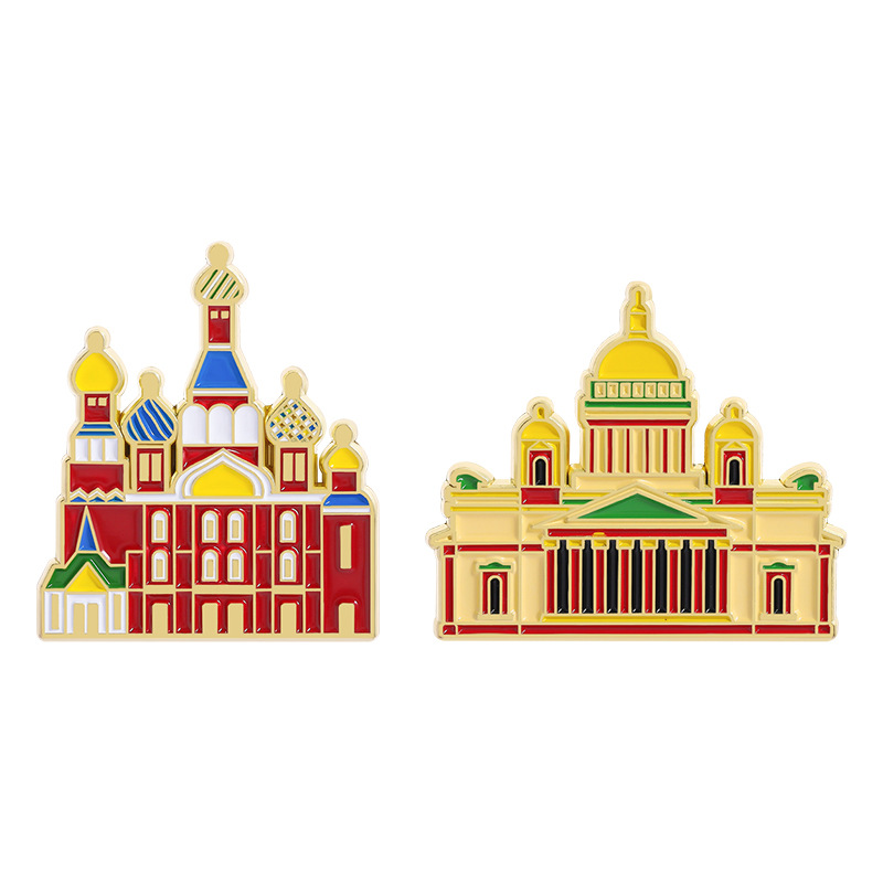 Vintage Building Enamel Brooch - Vintage Fashion Build 评论和价格